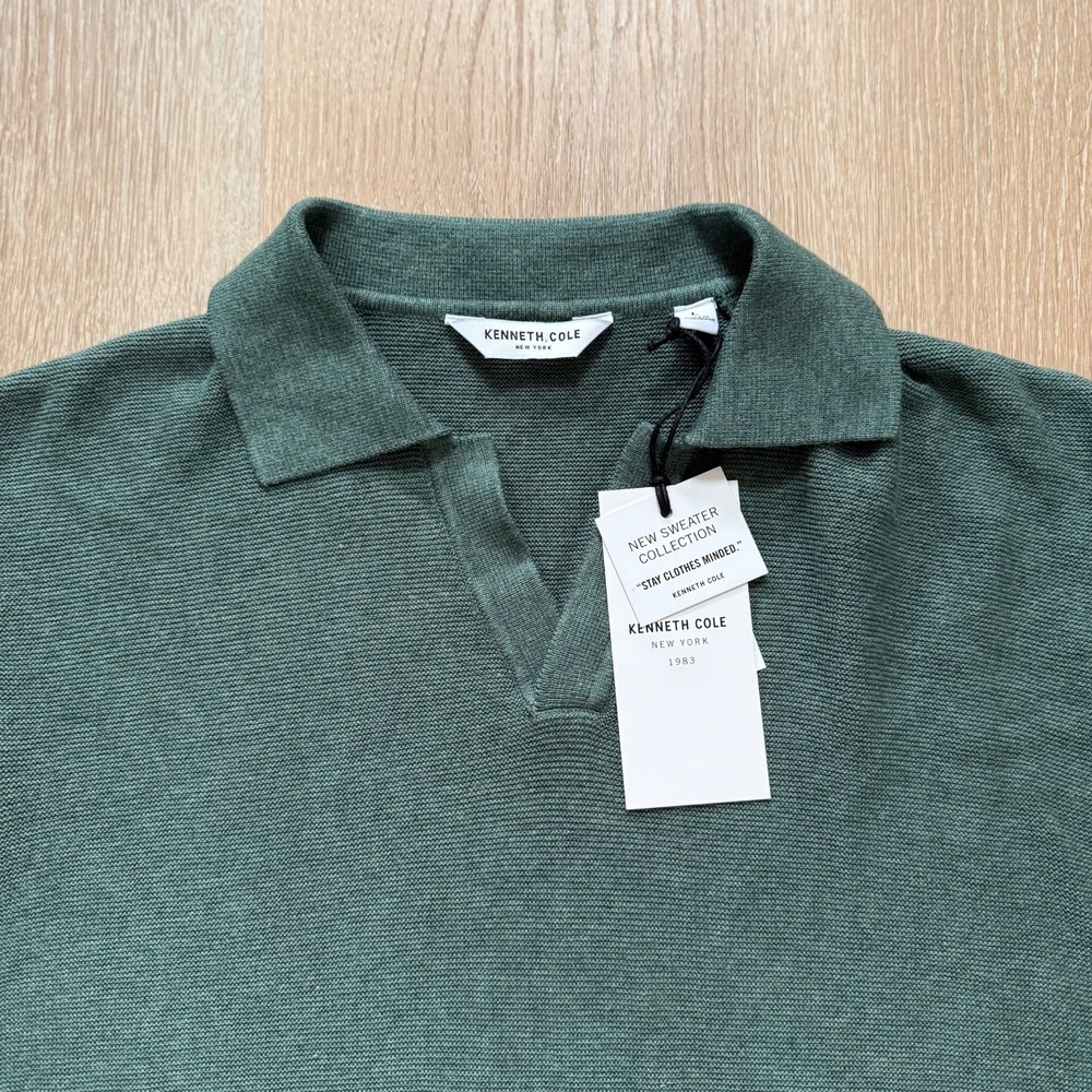 Kenneth Cole Sweater Collection Men's Size L Crew Neck Heathered Kale - Picture 3 of 8